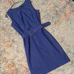 Sharagano Blue Sleeveless Sheath Midi Dress 4